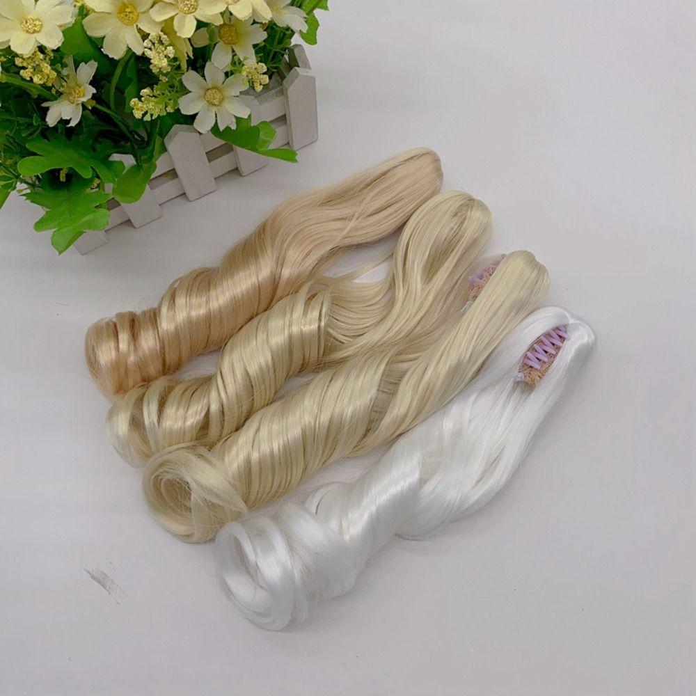 Ponytail Cotton Doll Chemical Fiber Wig Clamping Doll Long Curly Hair Ponytail  BJD Doll