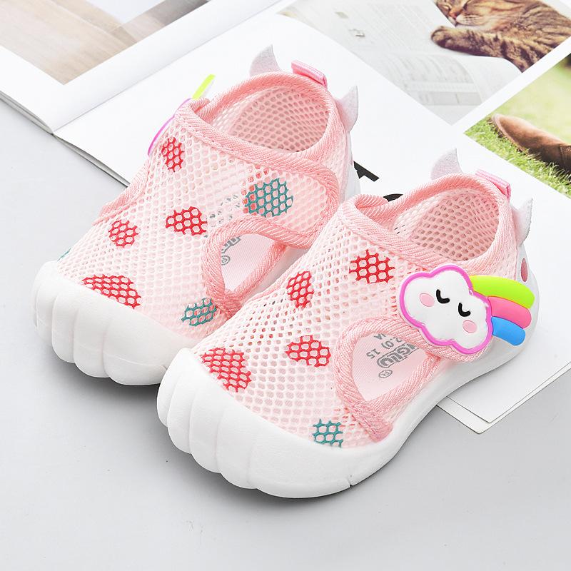 

Fashion Girl Sandals 2025summer New Kid Sandals Soft Soled Baby First Walker Anti Slip Boy Hollow Shoes Comfort Child Beach Shoe 21insole15cm розовый