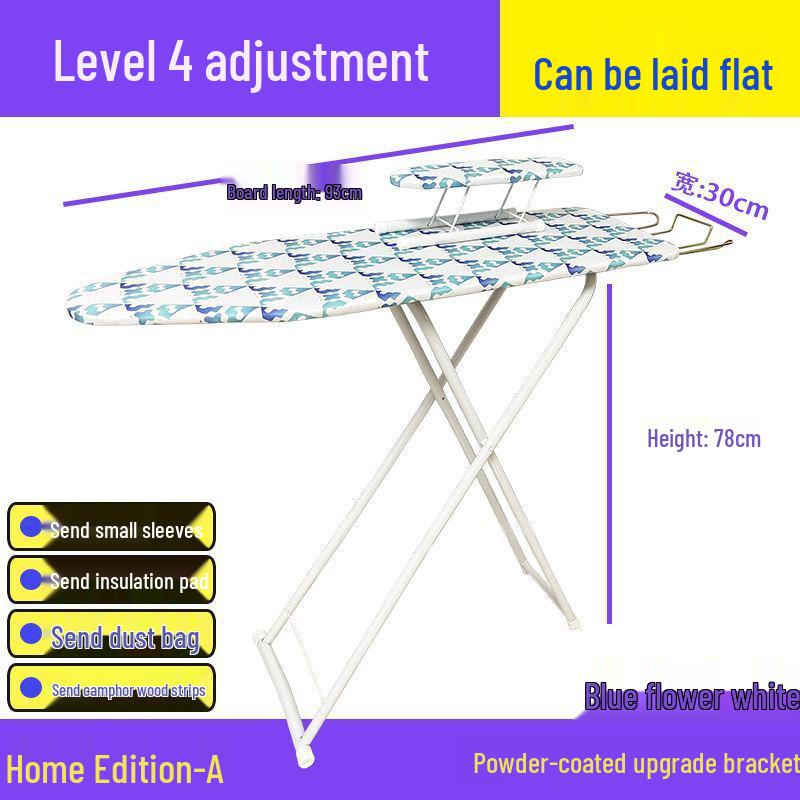 Reinforced Foldable Ironing Board with Handheld Rack - High-Grade Household Accessory