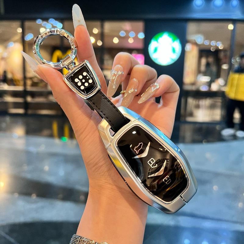 Car Zinc Alloy Leather Car Key Case Cover Holder For Dongfeng Fengguang Seres Evolute I-Space I-Pro Landian E5 Car Styling