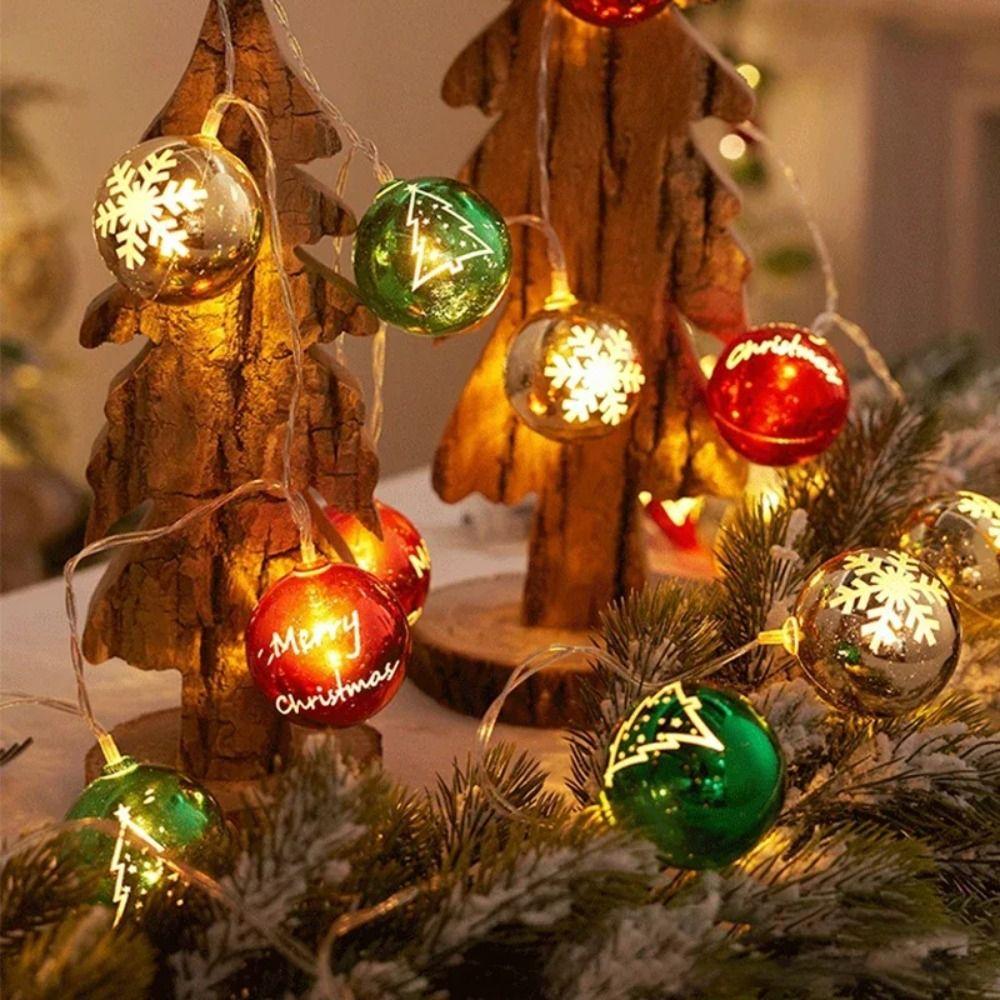 Cosy Christmas Tree Led Fairy Lights Hanging Plastic Colorful Christmas Ball  New Year Home Decor