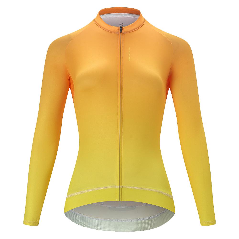 

Женская велосипедная джерси Hiserwa с градиентом и длинным рукавом M жёлтый