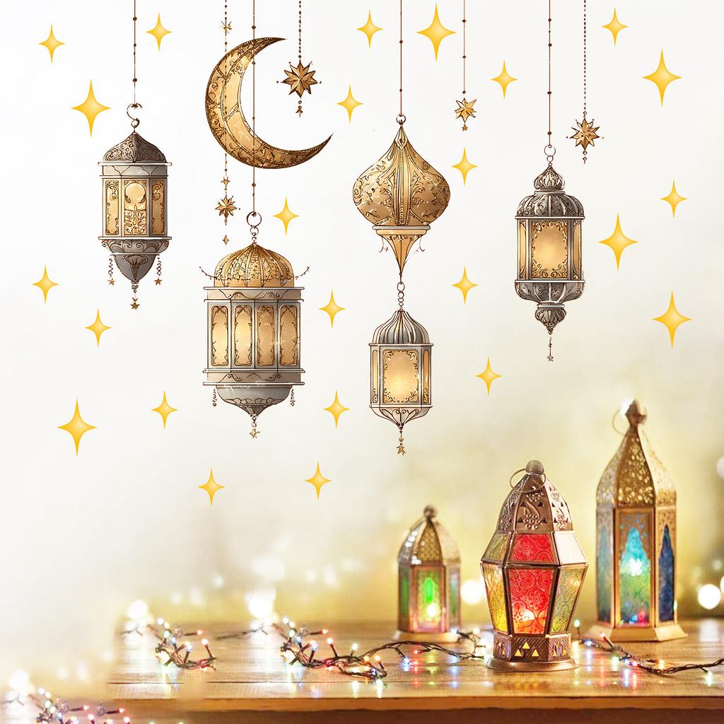 Star Moon Wall Beautification Decoration Retro Chandelier Self Adhesive Stickers