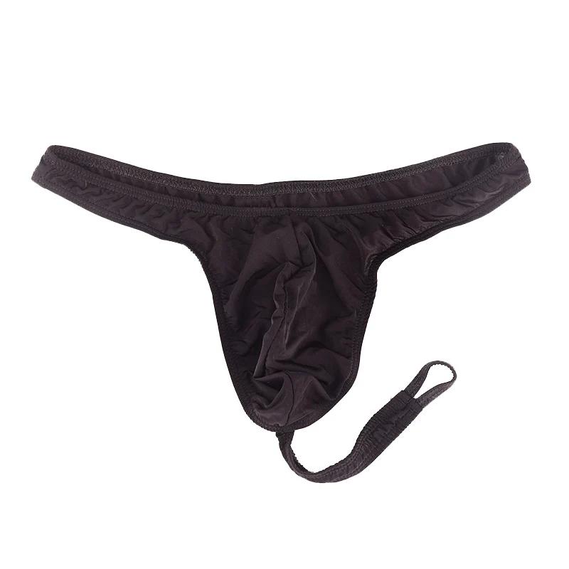 Men's Sexy Sissy Thong with U Convex Pouch G-String Briefs Underpants Gay Jockstrap Ring Penis Sexy Underwear