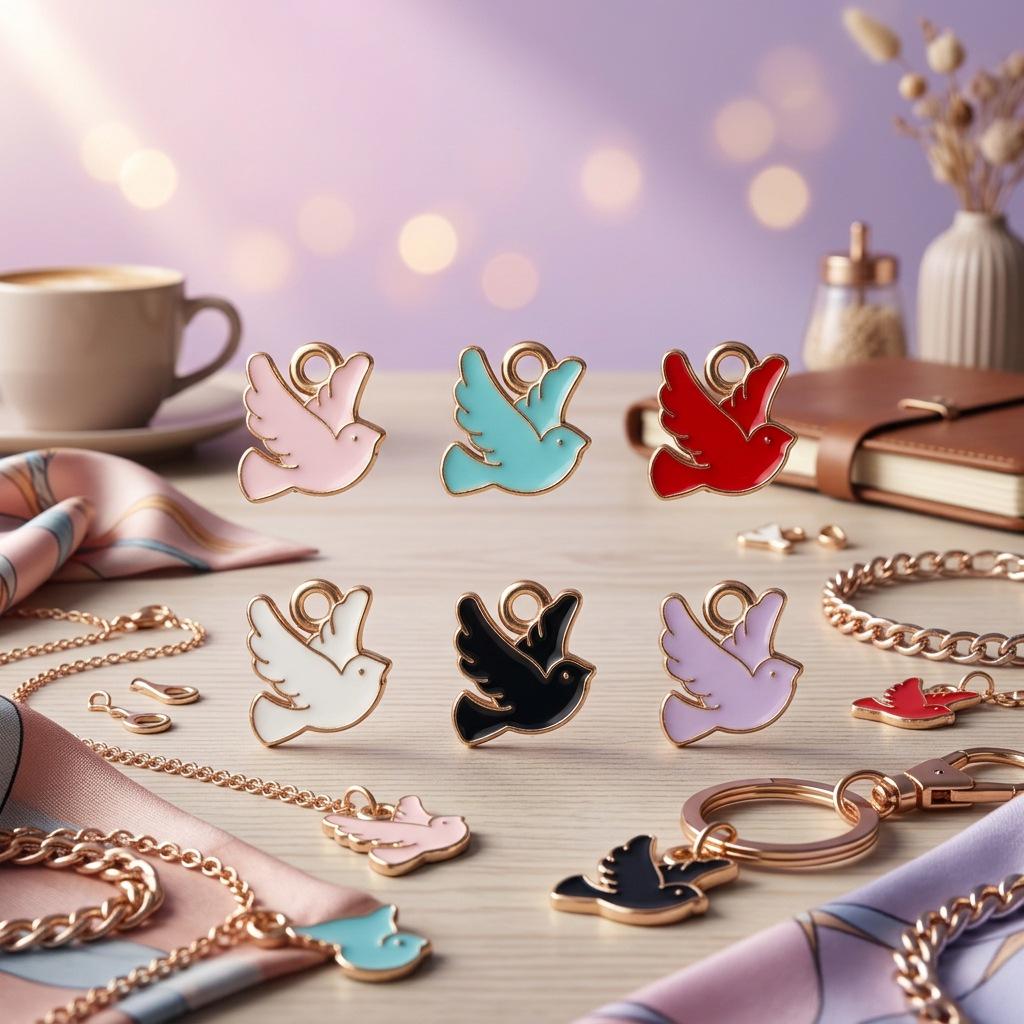EB-11 Peace Dove Alloy Pendant - Bracelet, Necklace, Keychain, Earrings, Charms
