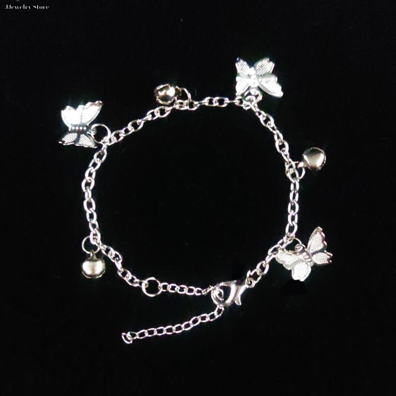 Silver Plated Pretty Nice Butterfly Chain Bracelet Fashion Charm Anklet Wedding Cute Women Lady Party Gift Wholesale