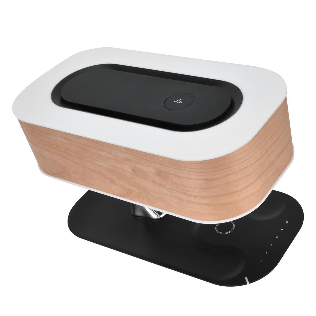 Bedside Lamp Wireless Charging Audio Wooden Touch Dimming Table Lamp for Bedside Living RoomUS Plug