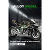1/9 Kawasaki H2R Legierung Rennmotorrad Modell Diecasts Metallbahn Sportmotorrad Modell Ton und Licht mit Spray Kinderspielzeug Geschenke