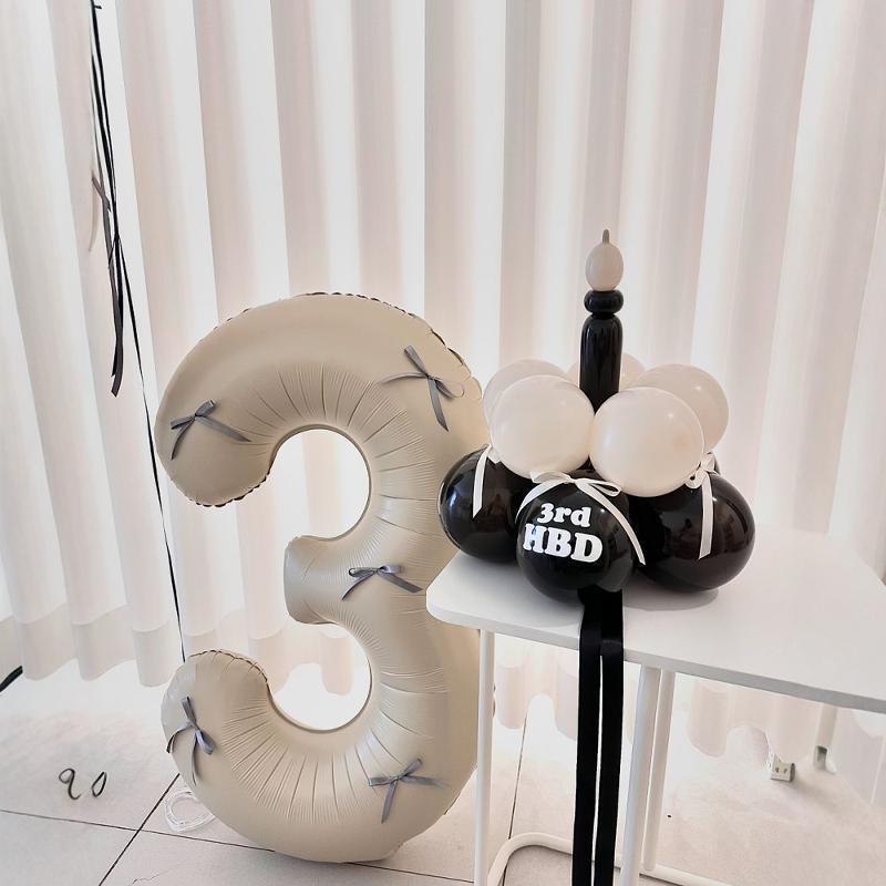 Buquê de Balões Estilo Creme: Novo Produto para o Primeiro Aniversário do Bebé, Decoração para Cerimónia da Lua Cheia, Artigos para Festa de Aniversário