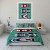 Three Colorful Race Cars On Track Duvet Cover Set With 3D Printing Design Soft Polyester Bedding Set All-Season Comfort