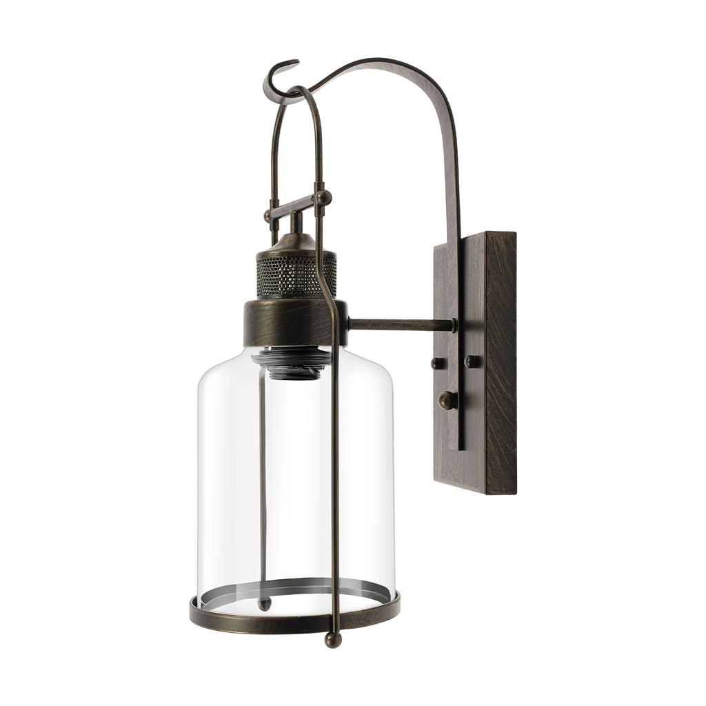 Vintage Industrial Wall Lamp Rust Iron Glass Shade for Bedroom Living Room Bar Cafe Indoor Lighting E26 E27 Base