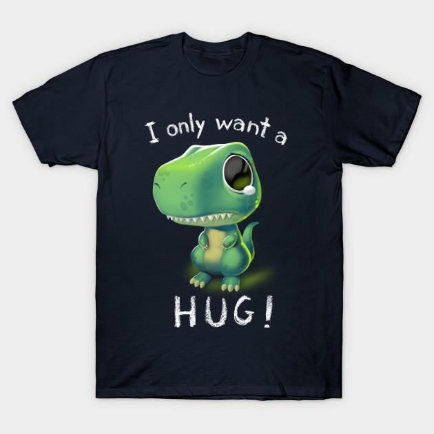 Men Black Print T-shirt Free Hugs T-Rex - I Just Want A Hug - Cute Tiny Dinosaur No-Cut Transfer Paper Print Cotton Tshirt M тёмно-синий