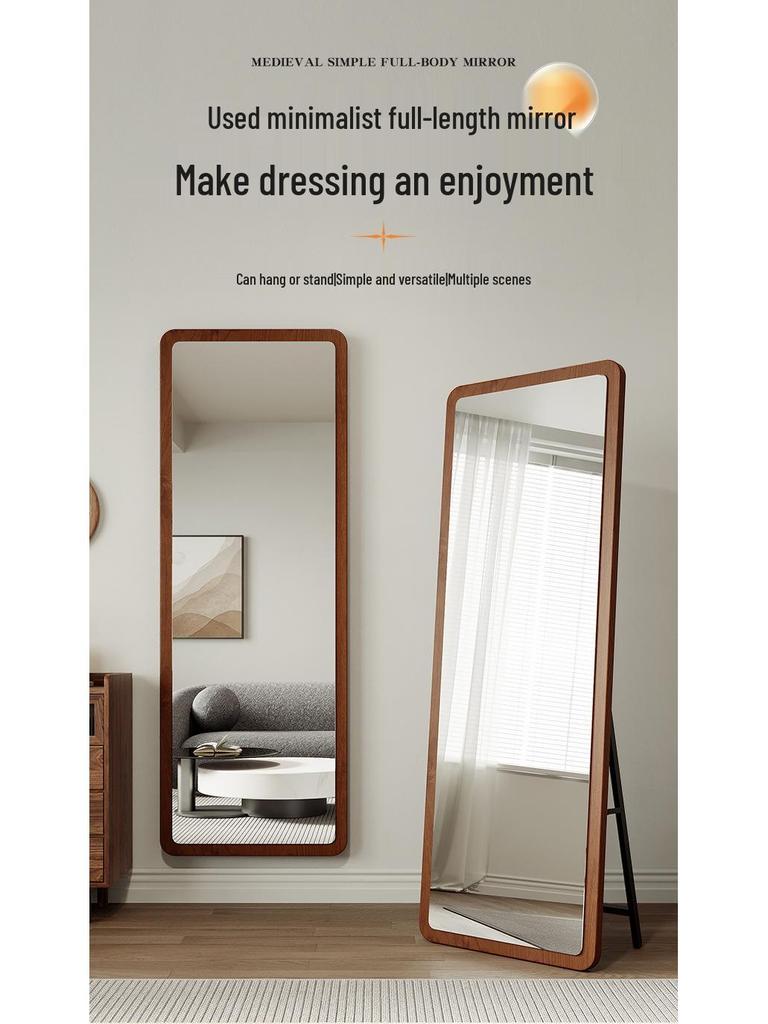 Chinese Style Full-Length Dressing Mirror: Large, Wall-Mountable Floor Mirror for Living Room, Bedroom, or Clothing Store Fitting Room.