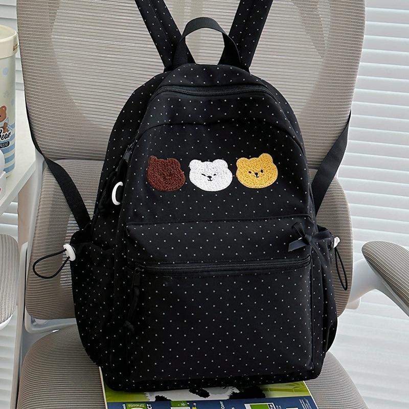 Bear Pattern Large Capacity Student Schoolbag Women's Backpack