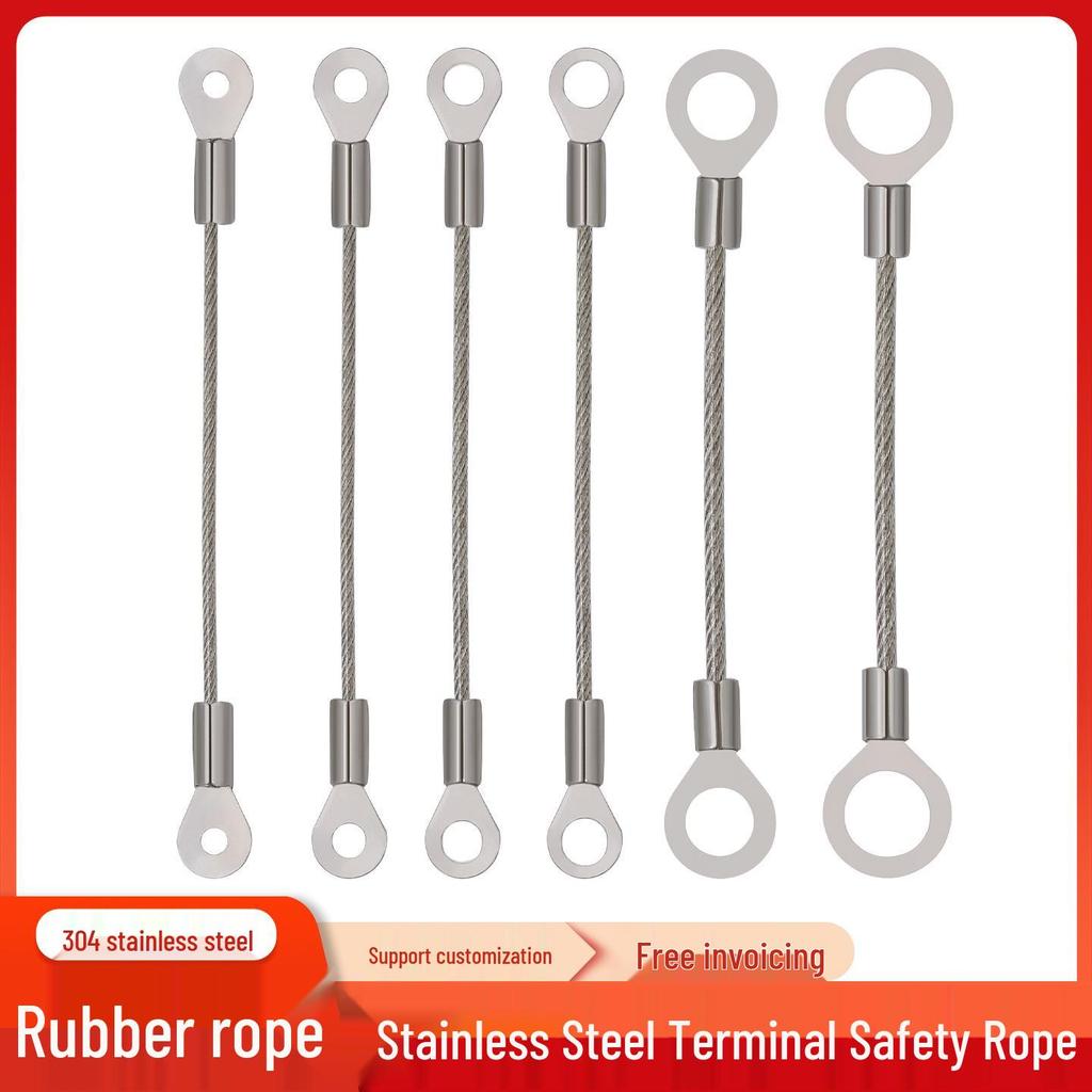 Transparent PVC Coated Stainless Steel Wire Rope with Fish Eye Terminal, 1.5mm~3mm Thick Anti-Fall Lighting Hanging Rope.