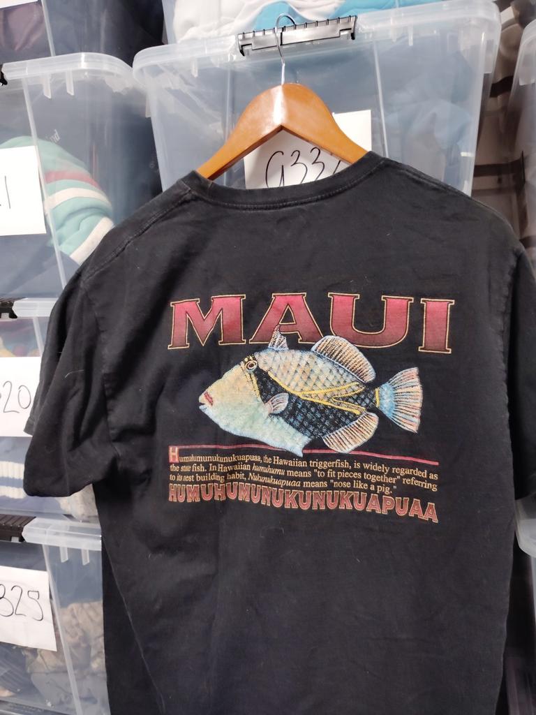 Hawaiian Trigger Fish Maui Island Hanes Size Xl Black A349 Unisex T-Shirt