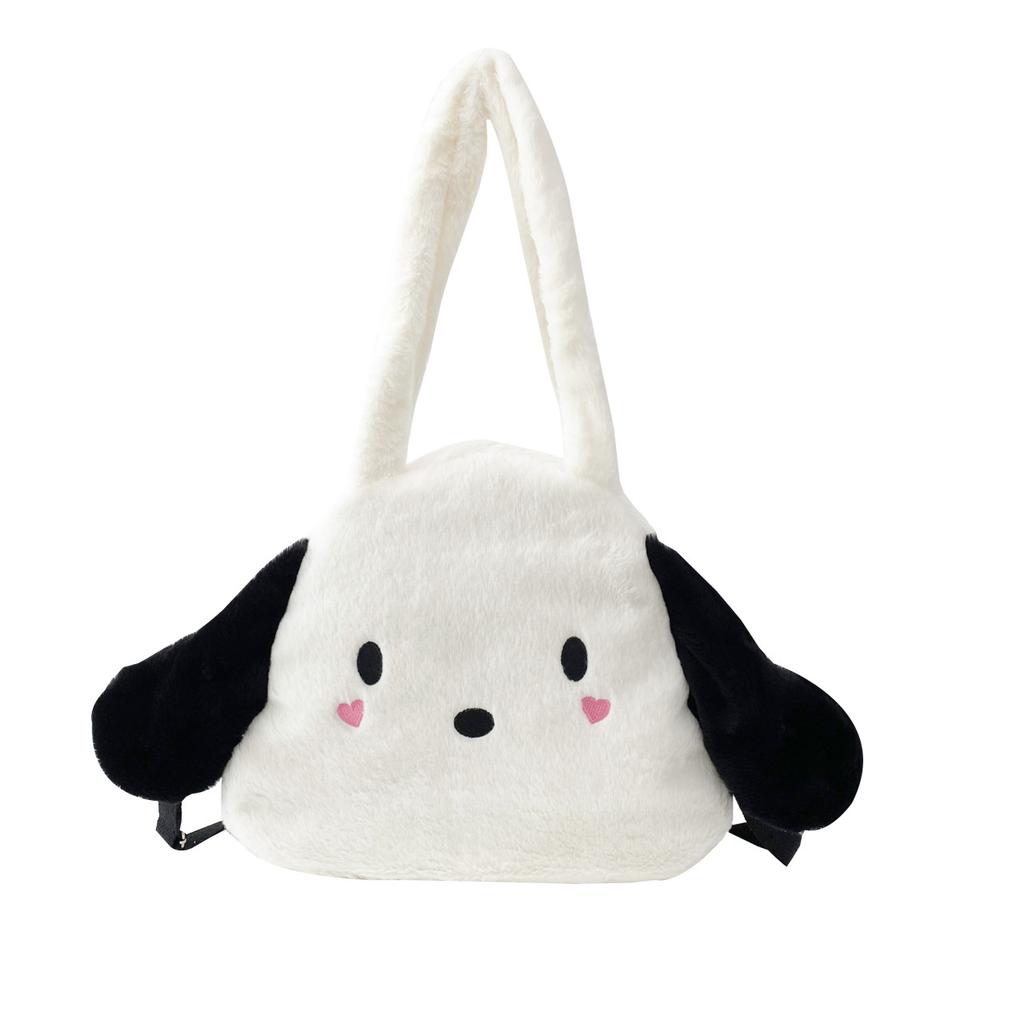 Tote Bag Korean Large Capacity Cartoon Puppy 2025 Plush Ins Cute Student Shoulder Backpack Plush Bag