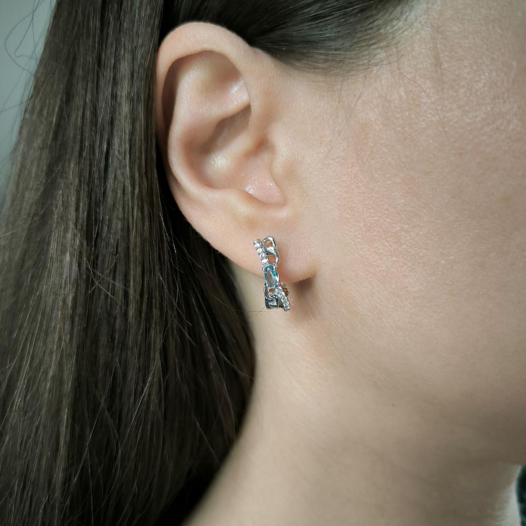 Silver Earrings with London Blue Topaz 0.638ct (2188704)