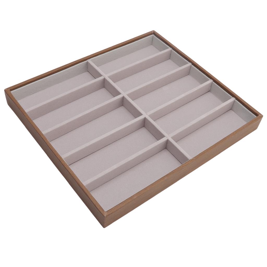 Sunglasses Display Tray PU Wood Grain Sunglasses Storage Case for Home Glasses Store