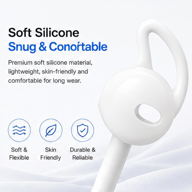 6‑Pairs Silicone Anti‑Slip Sports Ear Covers Kit With Storage Box & Cleaning Brush For Apple EarPods, Random Color