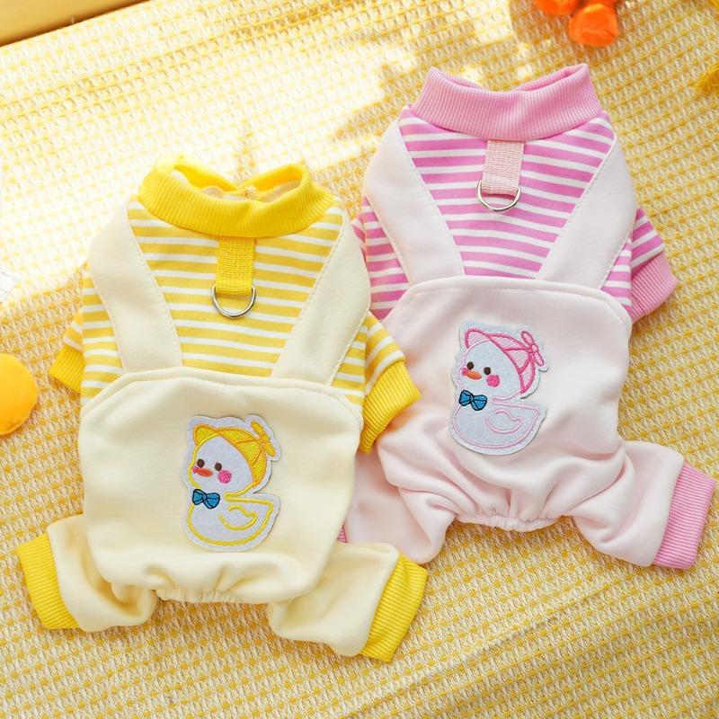 Pet Dog Four-legged Coat, Dog Clothes, Cat Autumn and Winter with Fleece, Cat Hoodie, Medium-sized Dog, Corfather, Can Be Towed