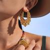 Pendientes Geométricos Exagerados Huecos para Mujer Estilo Metálico Versátil Joyería de Nicho INS Europea y Americana Personalidad