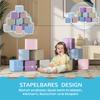 Soft Building Blocks, 12 Cubes of 20 x 20 x 20 cm, Easy-Care, Child-Safe, for 1-3 Years, Faux Leather