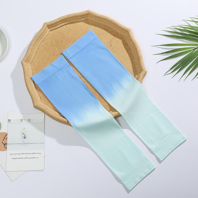 New Gradient Cool Arm Warmers For Women Girls Summer Soft Driving Sunscreen Long-Sleeved Outdoor Solid Color Riding Sleeves