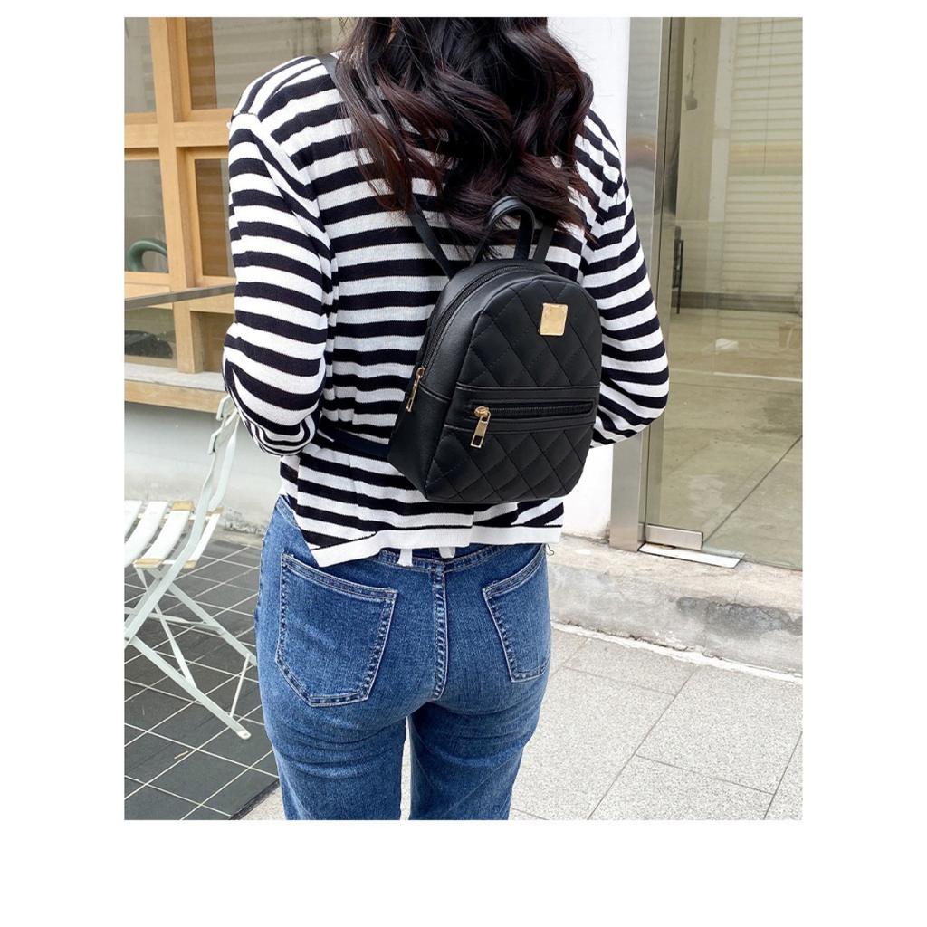 Zaino Donna Monocolore - Leggero con Spallacci Regolabili, Borsa da Viaggio, Grande Capacità Adatta a Vari Abbigliamenti, Borsa a Tracolla