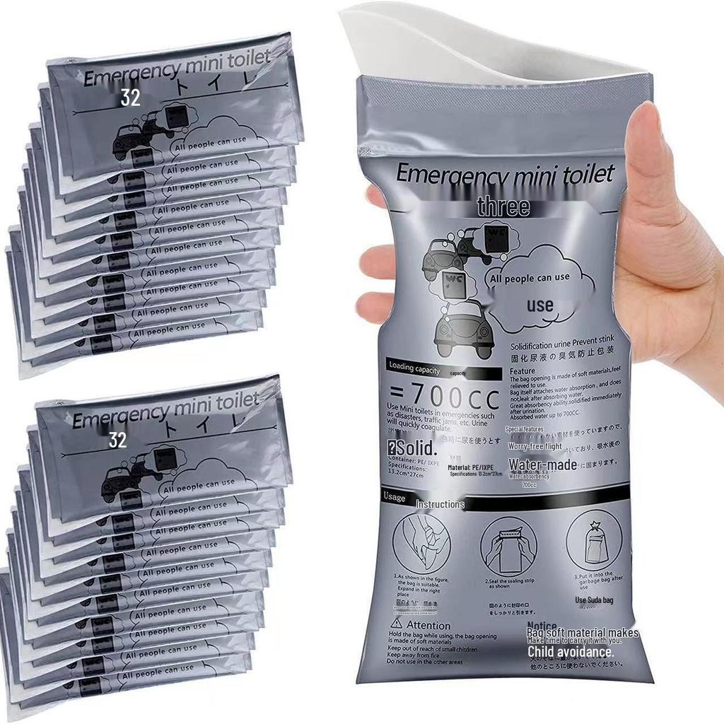 Bærbar Unisex Urin- og Oppkastpose for Reise og Trafikkork