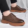 Leather Shoes Men's Summer Breathable Casual Men's Shoes Thin Hollow Black British Trend 2025