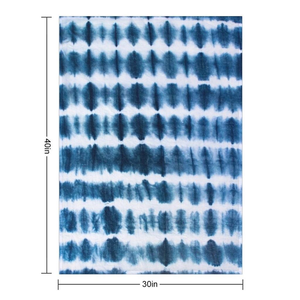 Shibori Indigo Stipes Throw Blanket For Baby Decorative Beds Travel Personalized Gift Blankets