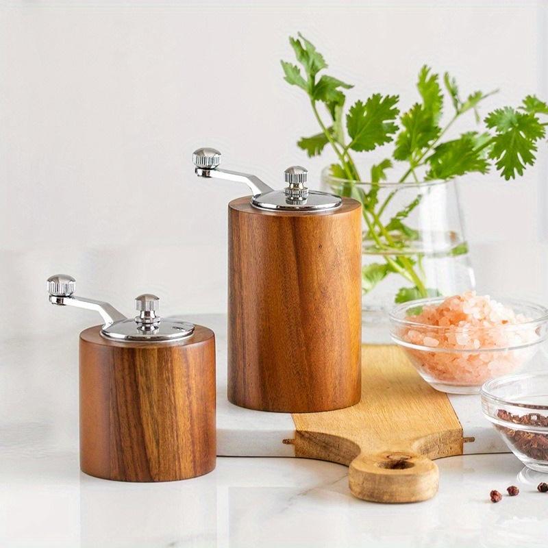Wooden Hand Cranked Pepper Grinder Kitchen Spice Seasoning Bottle Manual Coffee Bean Grinder