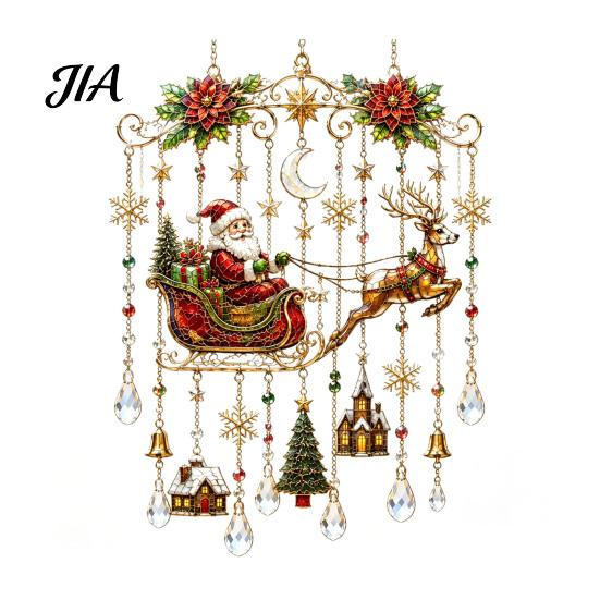 Atmosphärische Dekoration für Büroräume Weihnachts-Windspiel, Acryl-Sonnenfänger für Außenbereich Garten Terrasse Elegante Dekorationen Festival-Dekor, Hängend