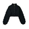 Za Autumn New Women clothes 2025 Western Style Profile Zip-up Cardigan Loose Slimming Lantern Sleeve All-Matching Sweater