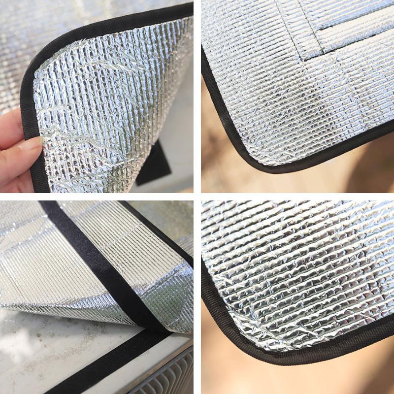 Outdoor Air Conditioner Cover Rainproof Sun Resistant Aluminum Foil Dust Cover With Elastic Band Lifting Loop