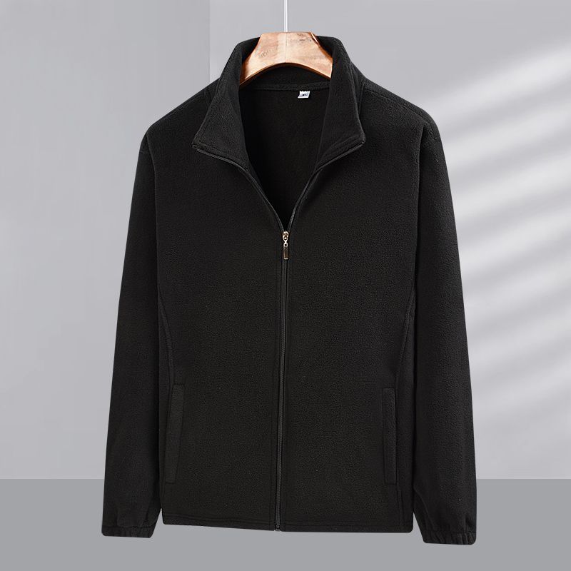 Spring Autumn Mens Fleece Jacket    Stand Collar Softshell Outwear Thermal Warm Coat