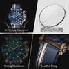 POEDAGAR Fashion Men's Quartz Chronograph Watch Luminous Waterproof with Leather Strap Ideal Gift for Men Business Casual