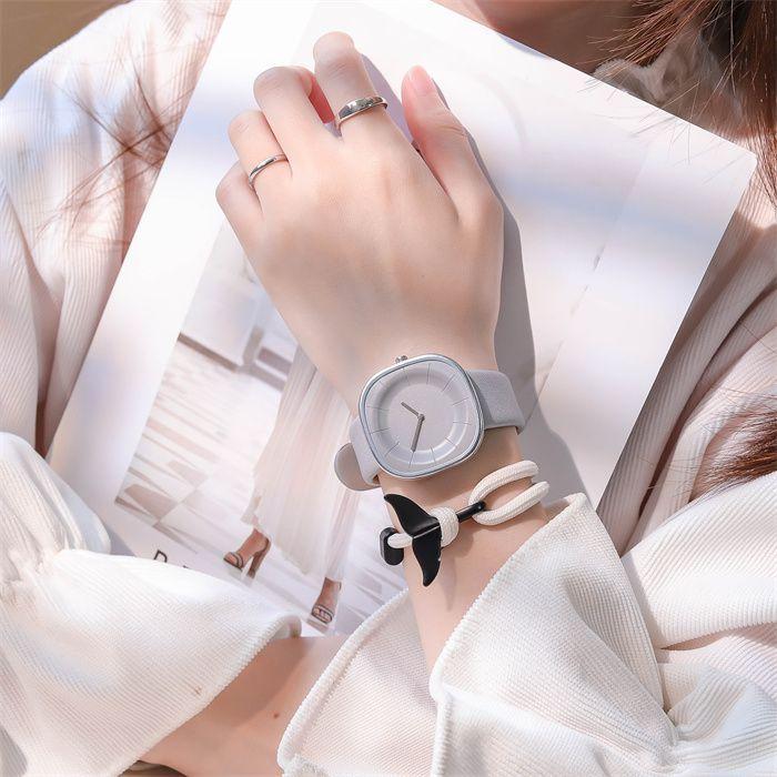 Minimalist Design Watch Female Student Niche Square High Value Creative Fashion Couple Watch