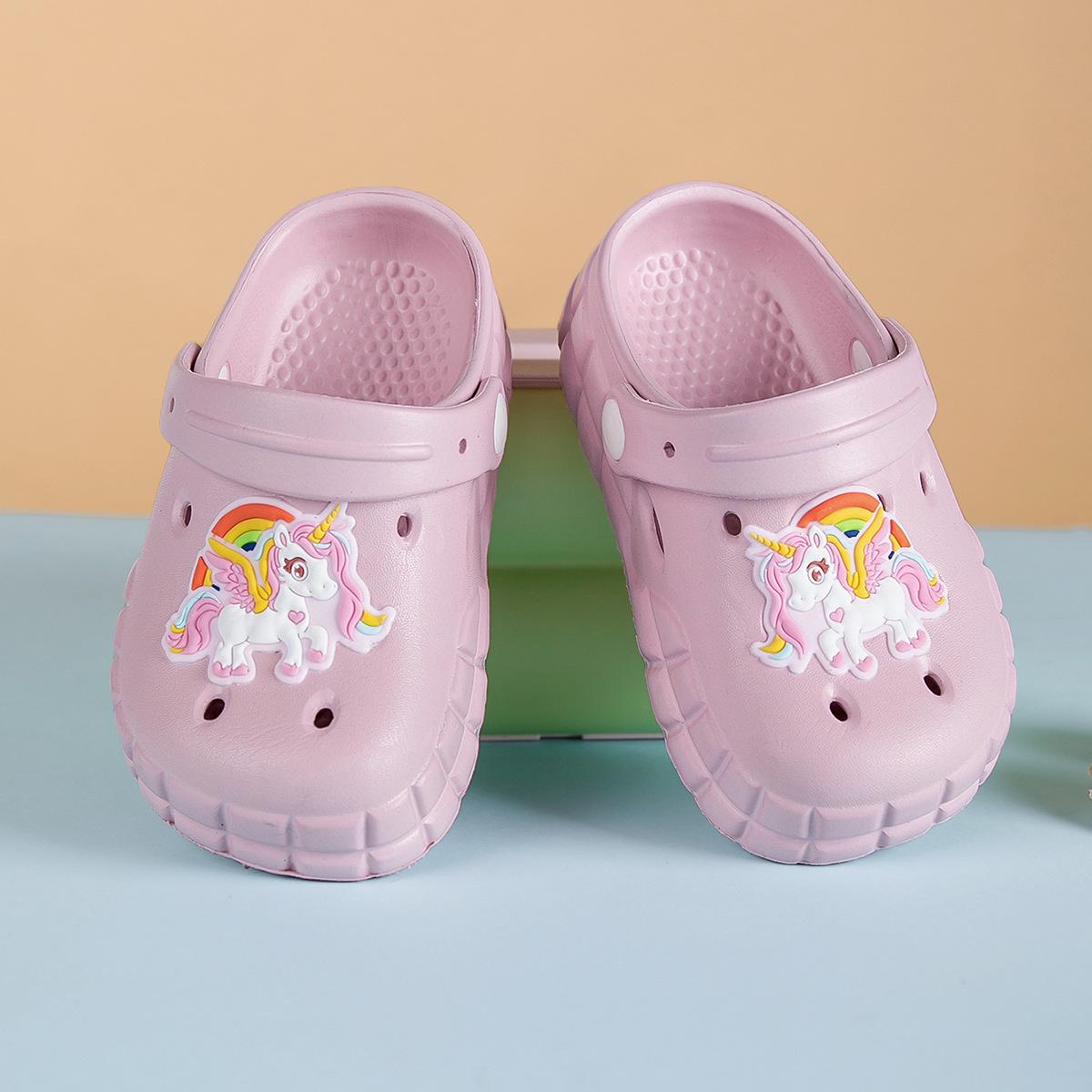 

Toddler Girls Pink Unicorn EVA Closed-Toe Summer Slippers 25