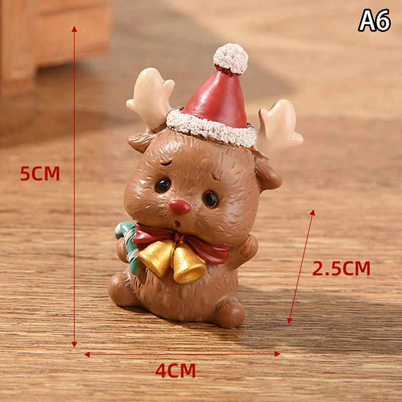 Christmas Series Craft Resin Animal Party Creative Mini Christma Tree Old Girl Kids Cute Gift Home Decoration Supplies Decor