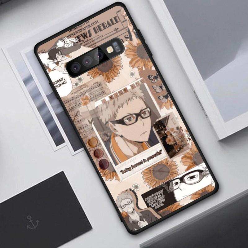 

Чехол для телефона Haikyuu Kei Tsukishima для Samung A32 A51 A52 NOTE 10 20 S10 S20 S21 S22 Pro Ultra Black PC Glass Phone Cover Samsung A52-5G