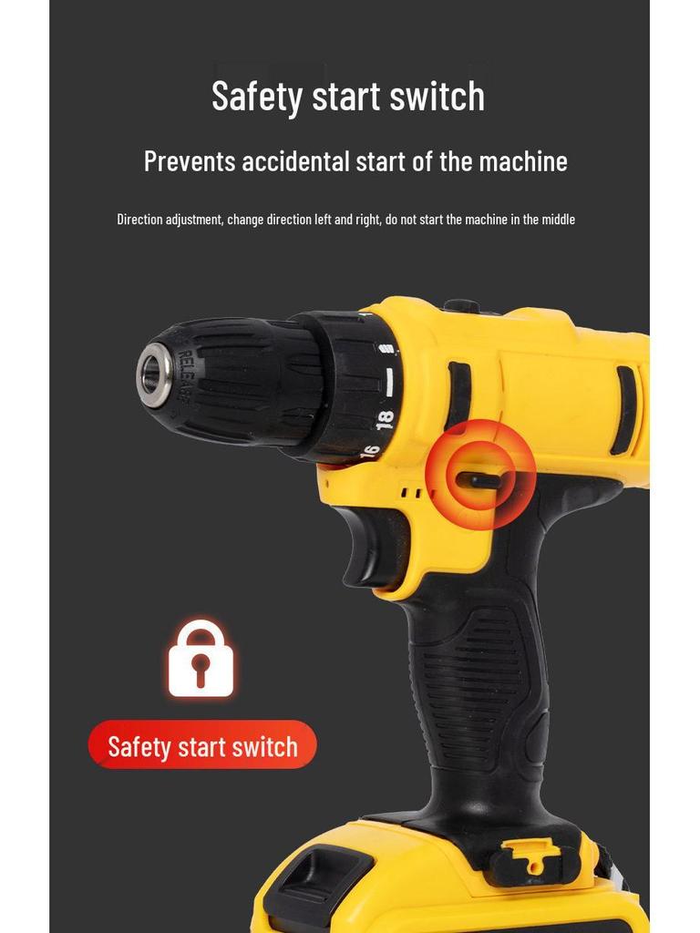 21V Dual Speed Cordless Drill & Electric Screwdriver with Lithium Battery