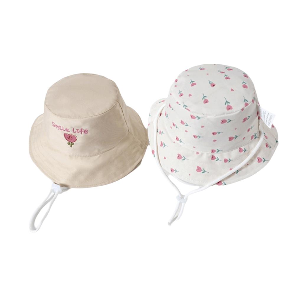 Soft Cotton Baby Bucket Hat Star Flower Print Sunscreen Basin Cap Cute Fisherman Hat Summer