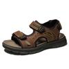 E-commerce 2025 Summer First Layer Cowhide Sandals Men's Outdoor Casual Beach Shoes