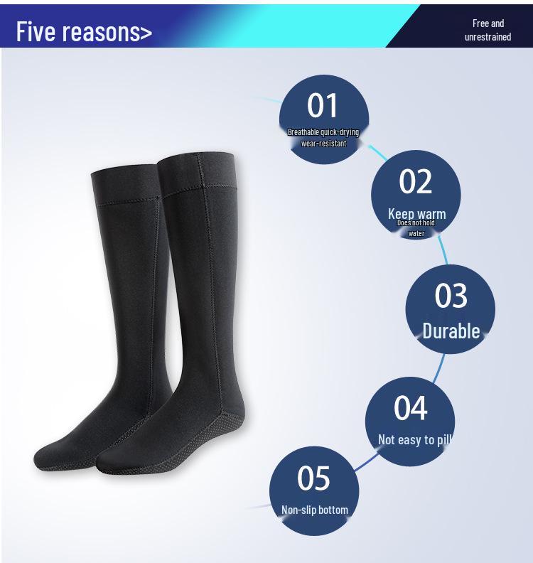 YALISI Nepropustné 3mm potápěcí ponožky: Teplé, protiskluzové, mrazuvzdorné ponožky na pláž a potápění pro muže a ženy