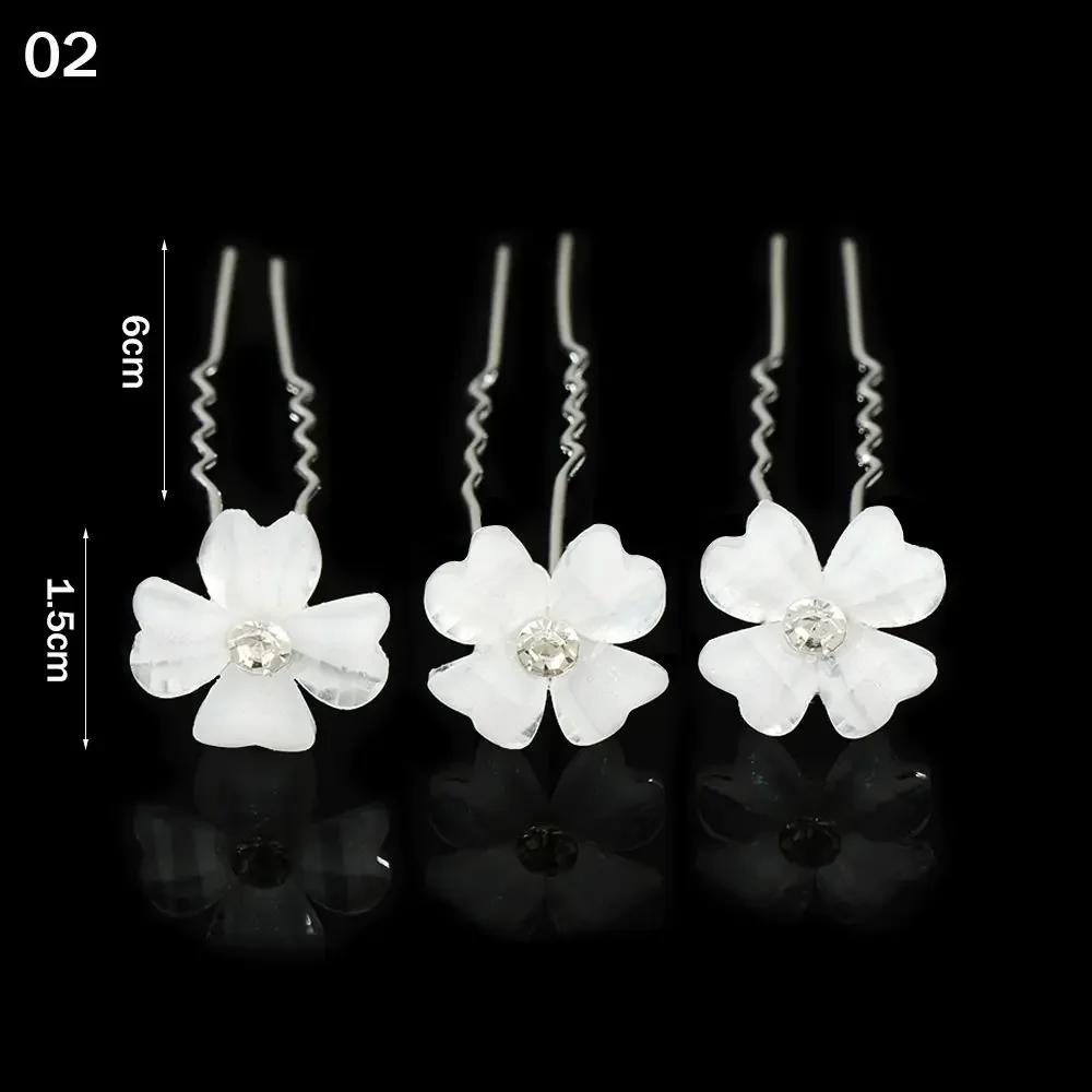 20Pcs Bridal U-shaped Pin Metal Barrette Rhinestone Pearl Hairpin Women Hair Accessories Wedding Hairstyle Design Tools