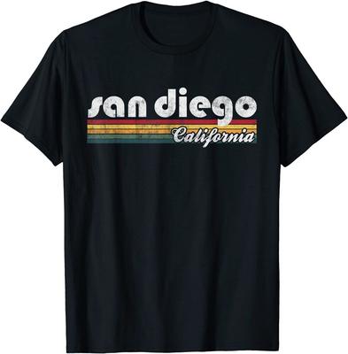 Σαν Ντιέγκο Καλιφόρνια Vintage 70'S 80'S Ρετρό Unisex Μπλουζάκι