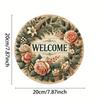 Aluminum Welcome Sign  Pack inch Round Floral Wreath Vintage Tin Style Wall Decor for Home Garden Bar Festive