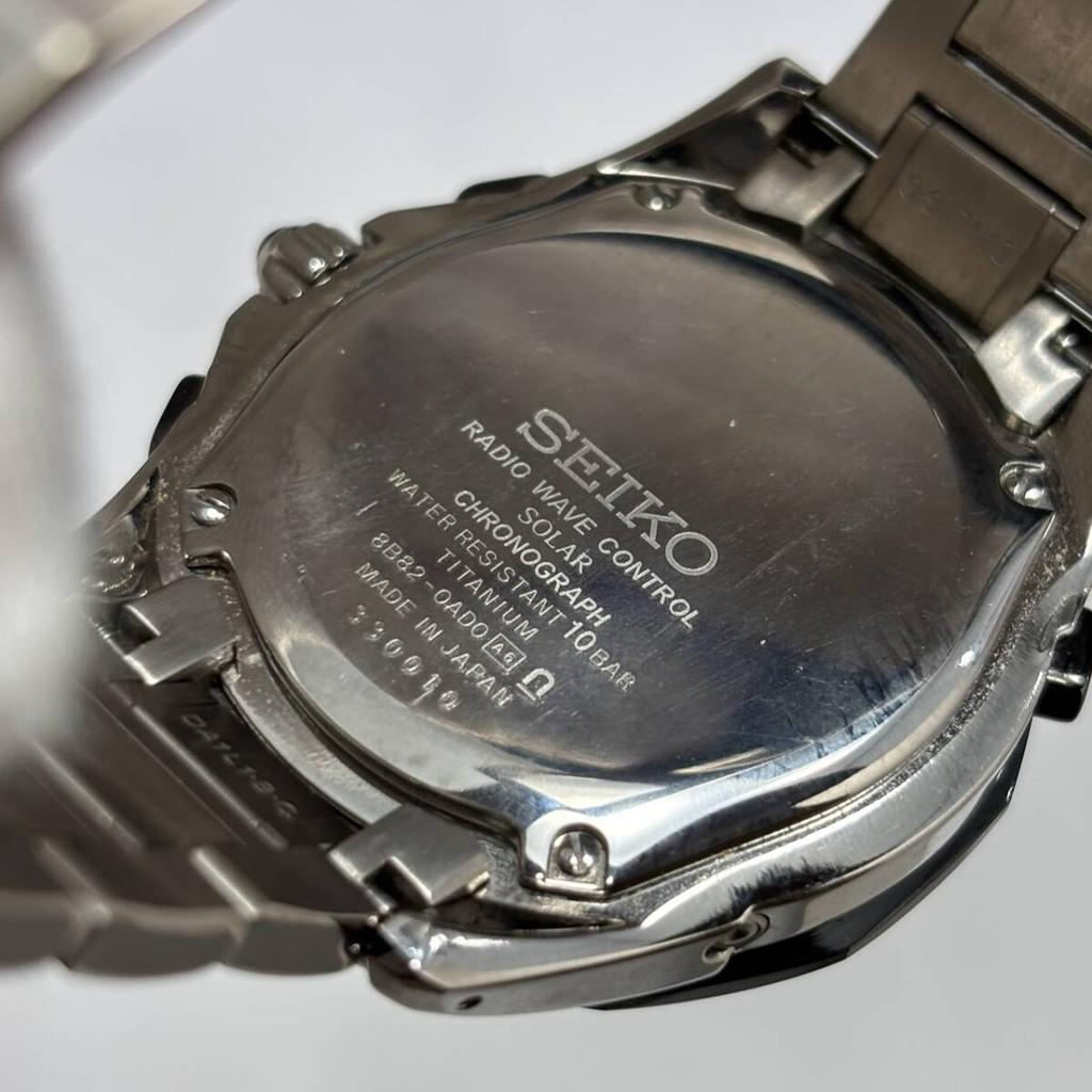 Excellent condition x condition [ Seiko/ SEIKO] Watch/ BRIGHTZ/ Radio-Controlled solar/ Chronograph/ Black Silver/ Working [A758M]